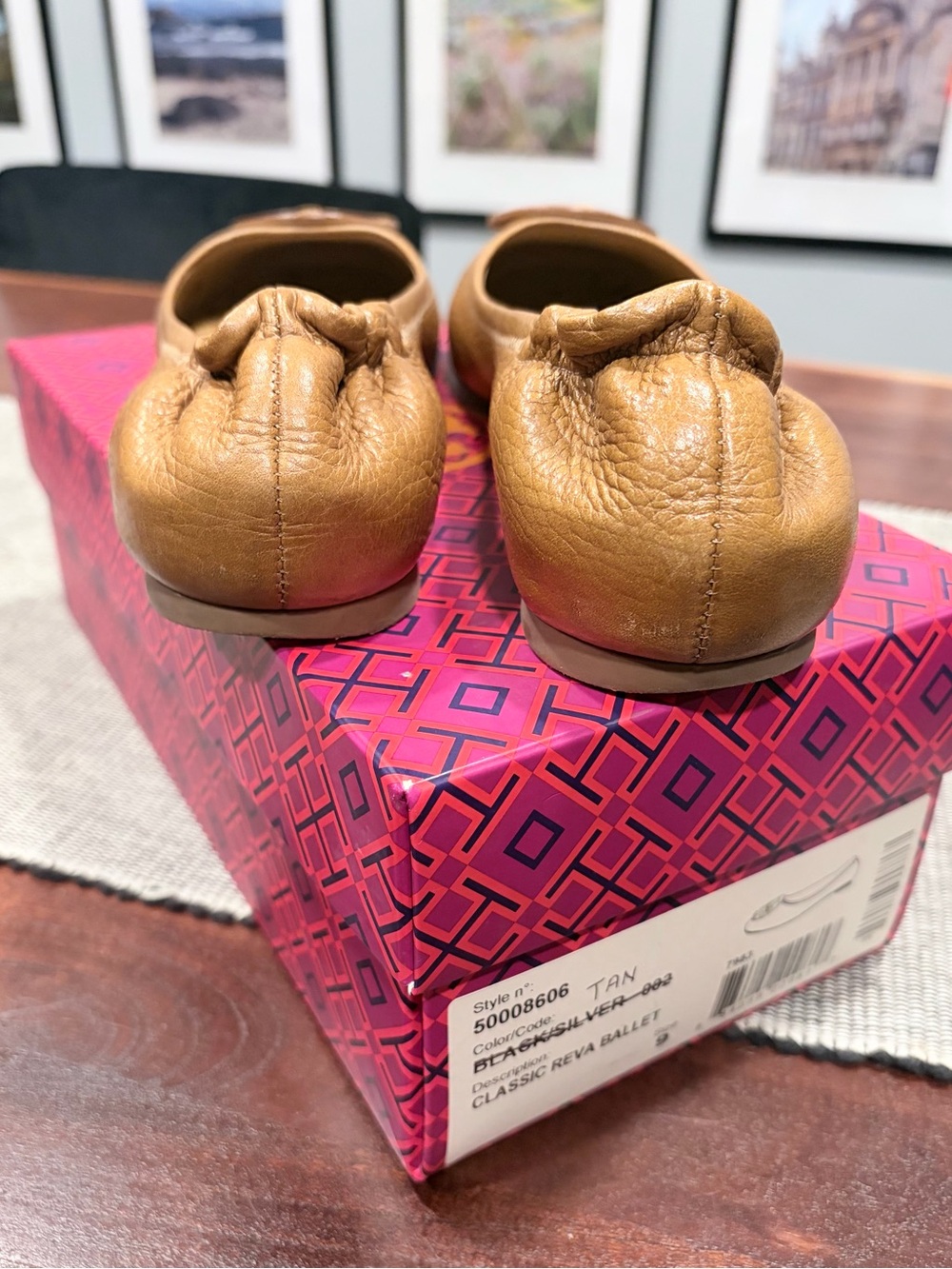 Tory Burch Tan Leather Reva Ballet Flats - Picture 4 of 6